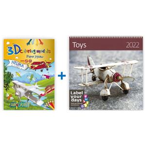 3D kolorowanka - Samolot + Ścienny Kalendarz 2022 - Toys