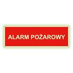Alarm pożarowy - fotoluminescencyjny znak z dziurkami, płyta PVC 2 mm 300x75 mm