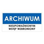ARCHIWUM, niebieski - płyta PVC 1 mm 190x90 mm