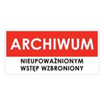 ARCHIWUM, płyta PVC 1 mm 190x90 mm