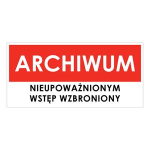 ARCHIWUM, płyta PVC 2 mm, 190x90 mm