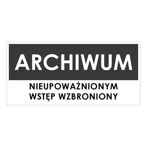 ARCHIWUM, szary - naklejka 190x90mm