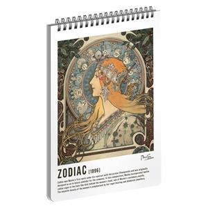 Blok liniowany spiralą Alfons Mucha – Zodiac