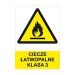 CIECZE ŁATWOPALNE KLASA 3 - znak BHP, płyta PVC A4, 0,5 mm