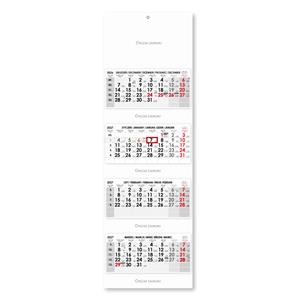 Czteromiesięczny kalendarz Kvatro składany polski 2027 - szary