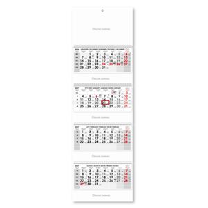 Czteromiesięczny kalendarz Kvatro składany polski ze spiralą 2027 - szary