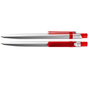 Długopis ABAR - srebrny/czerwony