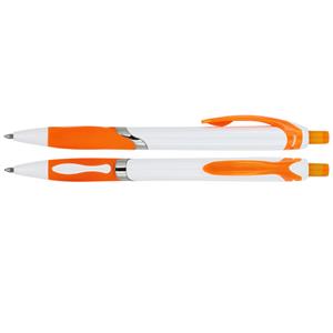 Długopis FEDORA - biały/pomarańczowy