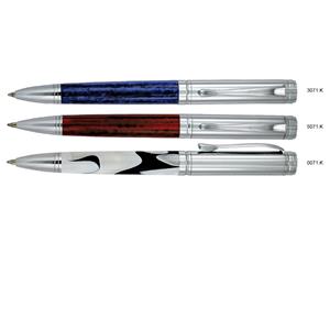 Długopis HUCI - biały/srebrny błyszczący
