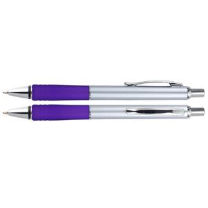 Długopis KONVENT - srebrny/fioletowy