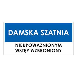 DAMSKA SZATNIA, niebieski - płyta PVC 1 mm 190x90 mm