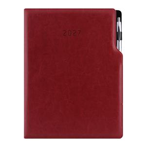 Diář GEP s propiskou denní A4 2027 - bordó