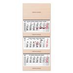 Drewniany trzymiesięczny kalendarz Trio Wood składany polski ze spiralą 2027 - szary