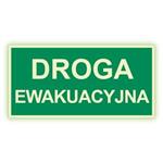 Droga ewakuacyjna - fotoluminescencyjny znak, naklejka 400x200 mm