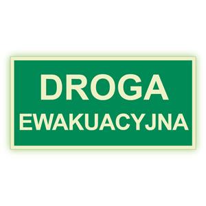 Droga ewakuacyjna - fotoluminescencyjny znak, płyta PVC 1 mm 200x100 mm