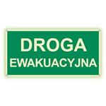 Droga ewakuacyjna - fotoluminescencyjny znak z dziurkami, płyta PVC 2 mm 200x100 mm