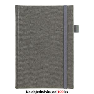 Dzienny kalendarz książkowy 2026 Słowacki A5 Tweed - szary