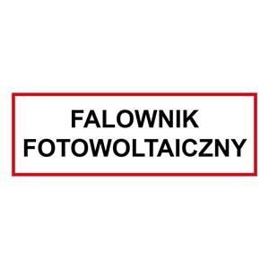 Falownik fotowoltaiczny - znak BHP, naklejka 150 x 50 mm