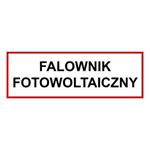 Falownik fotowoltaiczny - znak BHP, naklejka 150 x 50 mm