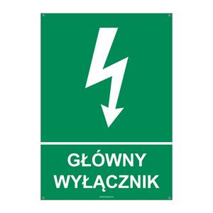 GŁÓWNY WYŁĄCZNIK, płyta PVC 2 mm z dziurkami, 148x210 mm