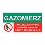 GAZOMIERZ - ZAKAZ PALENIA TYTONIU..., ZNAK ŁĄCZONY, naklejka 150x75 mm