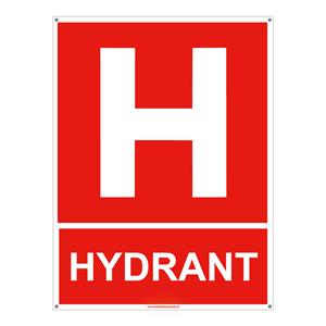 Hydrant - znak z dziurkami, płyta PVC 2 mm 200x150 mm