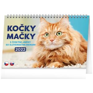 Kalendarz biurkowy 2022 Koty CZ/SK