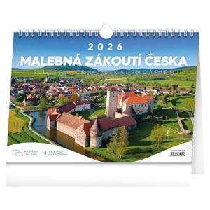Kalendarz biurkowy 2026 Malownicze zakątki Czech z bardzo dużym kalendarzem