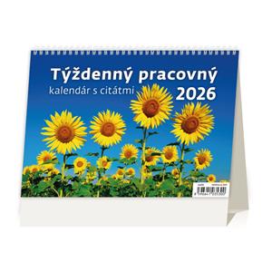 Kalendarz biurkowy 2026 - tygodniowy z cyctatmi