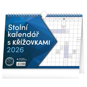 Kalendarz biurkowy 2026 Z krzyżówkami i haczykiem