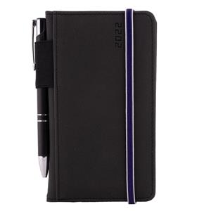 Kalendarz książkowy AMOS tygodniowy kieszonkowy 2022 słowacki?? - czarny/niebieska gumka