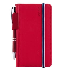 Kalendarz książkowy AMOS tygodniowy kieszonkowy 2022 słowacki?? - czerwony/niebieska gumka