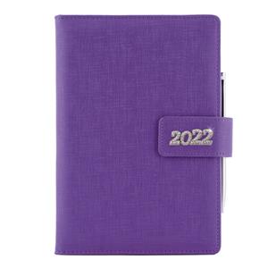 Kalendarz książkowy BRILIANT tygodniowy A5 2022 czeski - fioletowy