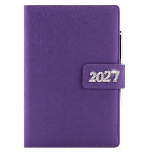 Kalendarz książkowy BRILIANT tygodniowy A5 2027 polski - fioletowy