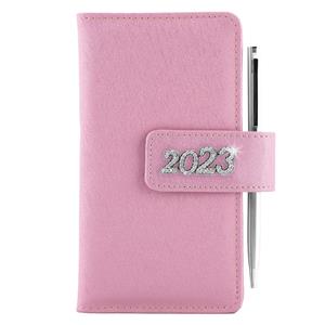 Kalendarz książkowy BRILIANT tygodniowy kieszonkowy 2023 czeski - jasnoróżowy