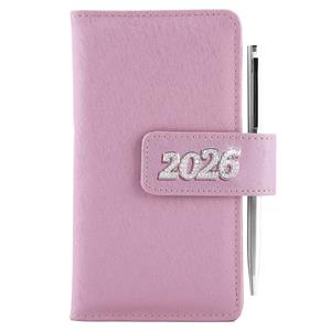 Kalendarz książkowy BRILIANT tygodniowy kieszonkowy 2026 czeski - jasnoróżowy
