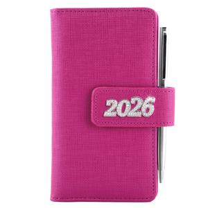 Kalendarz książkowy BRILIANT tygodniowy kieszonkowy 2026 czeski - różowy
