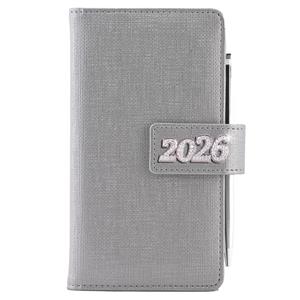 Kalendarz książkowy BRILIANT tygodniowy kieszonkowy 2026 czeski - srebrny