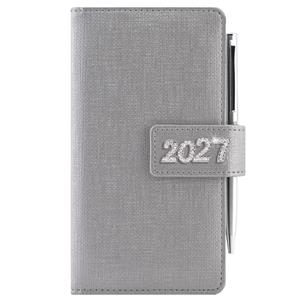 Kalendarz książkowy BRILIANT tygodniowy kieszonkowy 2027 polski - srebrny