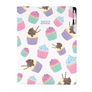 Kalendarz książkowy DESIGN dzienny A4 2022 - Cupcake