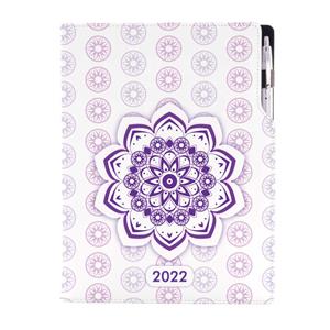 Kalendarz książkowy DESIGN dzienny A4 2022 - Mandala fioletowa