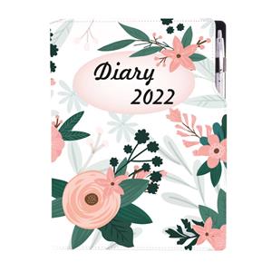 Kalendarz książkowy DESIGN dzienny A4 2022 polski - Kwiaty