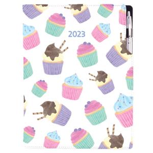 Kalendarz książkowy DESIGN dzienny A4 2023 - Cupcake