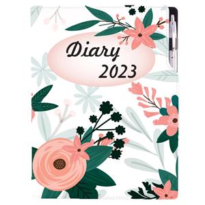 Kalendarz książkowy DESIGN dzienny A4 2023 polski - Kwiaty