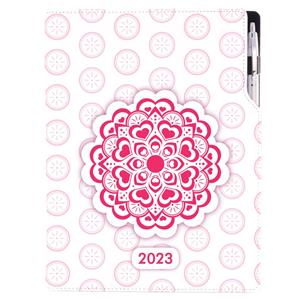 Kalendarz książkowy DESIGN dzienny A4 2023 polski - Mandala czerwona
