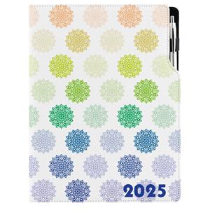 Kalendarz książkowy DESIGN dzienny A4 2025 polski - Mandala kolorowy