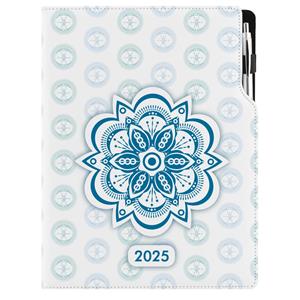 Kalendarz książkowy DESIGN dzienny A4 2025 polski - Mandala niebieska