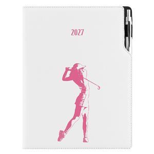 Kalendarz książkowy DESIGN dzienny A4 2027 polski - biały - Golf kobiety
