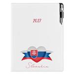 Kalendarz książkowy DESIGN dzienny A4 2027 polski - biały - Słowacja - flaga