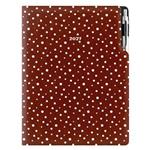 Kalendarz książkowy DESIGN dzienny A4 2027 polski - brązowy - kropki 